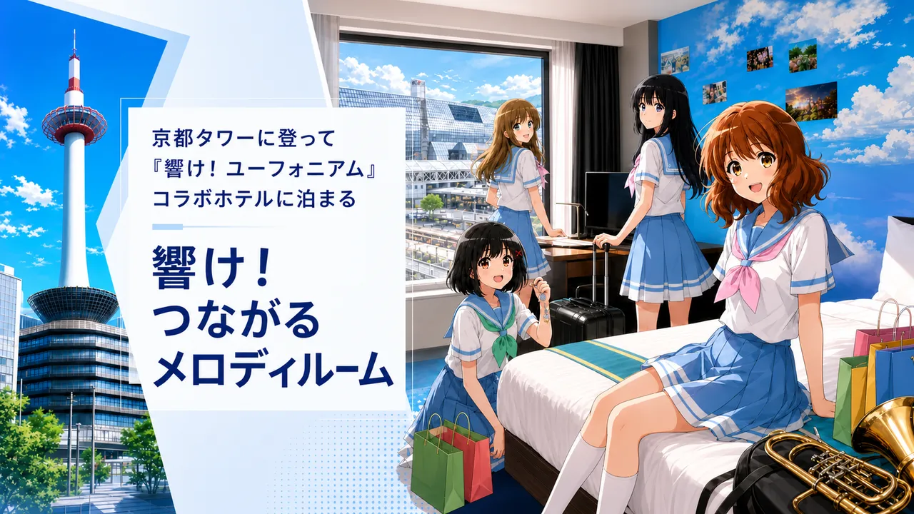 京都タワーに登って『響け！ユーフォニアム』コラボホテルに泊まる　響け！つながるメロディルーム