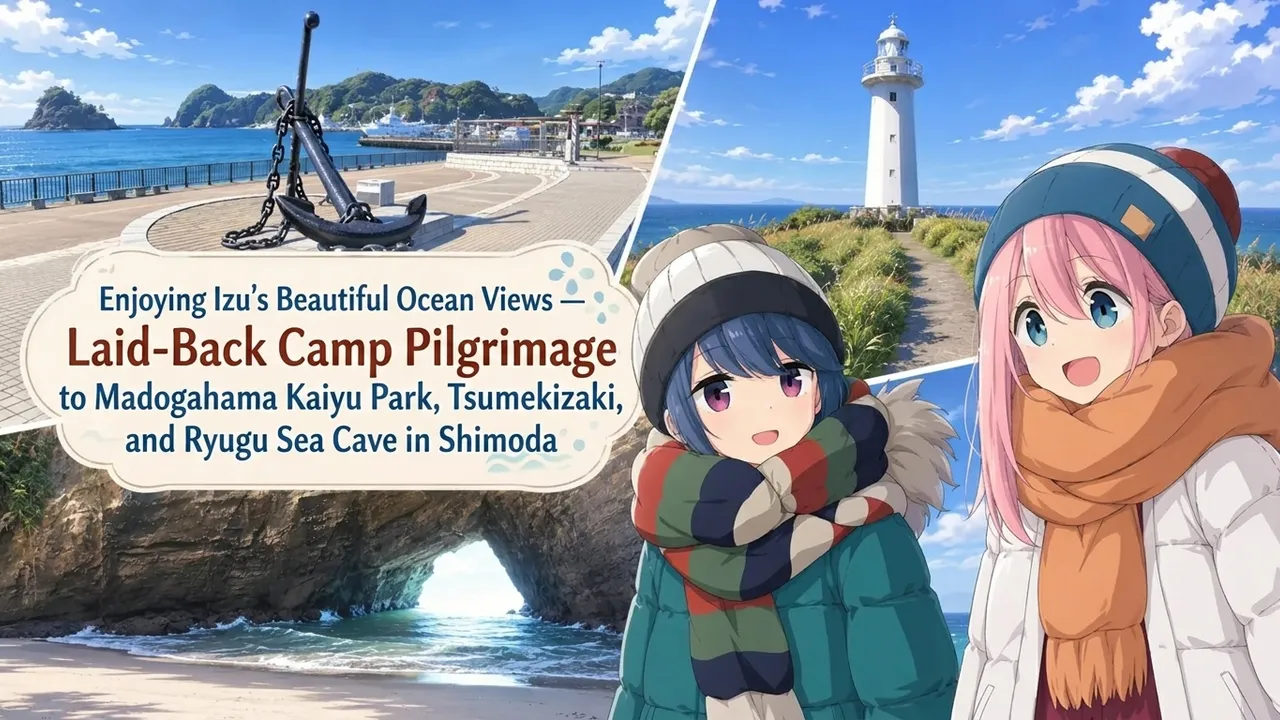 Enjoying Izu's Beautiful Ocean Views — Laid-Back Camp Pilgrimage to Madogahama Kaiyu Park, Tsumekizaki, and Ryugu Sea Cave in Shimoda
