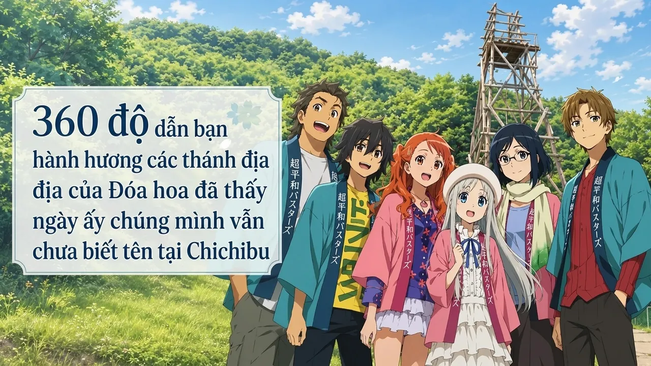 360 độ dẫn bạn hành hương các thánh địa của Đóa hoa đã thấy ngày ấy chúng mình vẫn chưa biết tên tại Chichibu