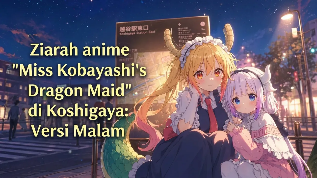 Ziarah anime "Miss Kobayashi's Dragon Maid" di Koshigaya: Versi Malam
