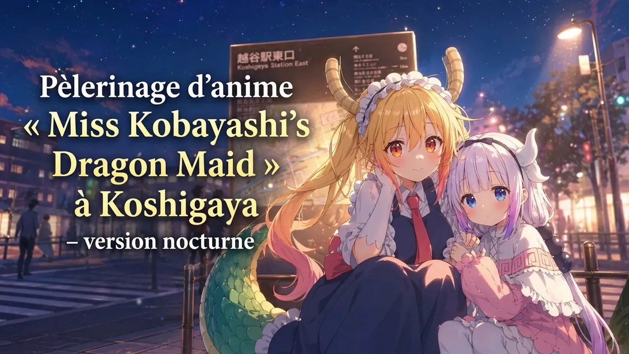 Pèlerinage d'anime « Miss Kobayashi's Dragon Maid » à Koshigaya – version nocturne